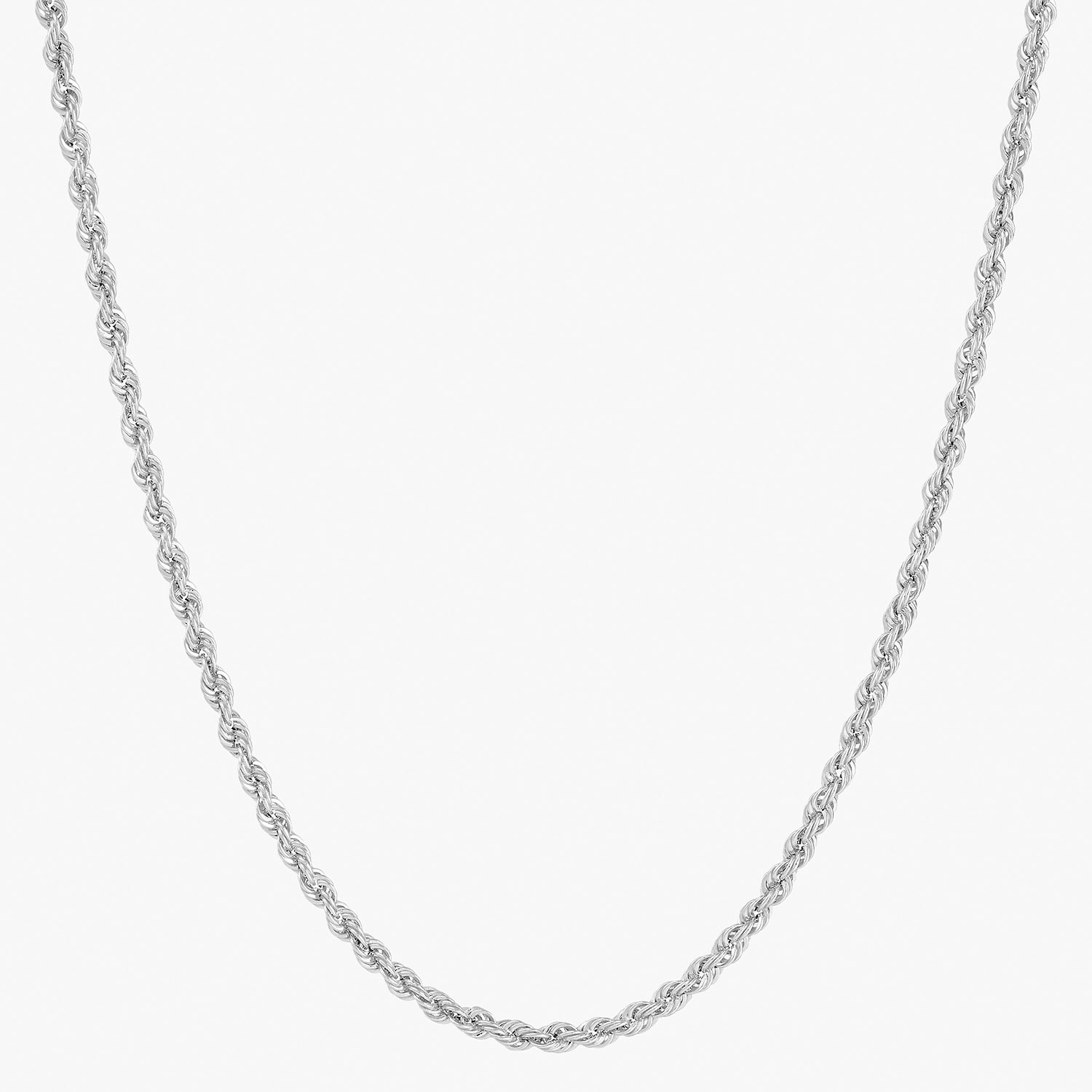 Womens 10K Gold Inch Rope Chain Necklace