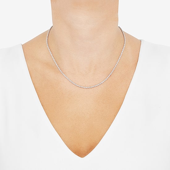 Womens 10K Gold 22 Inch Rope Chain Necklace