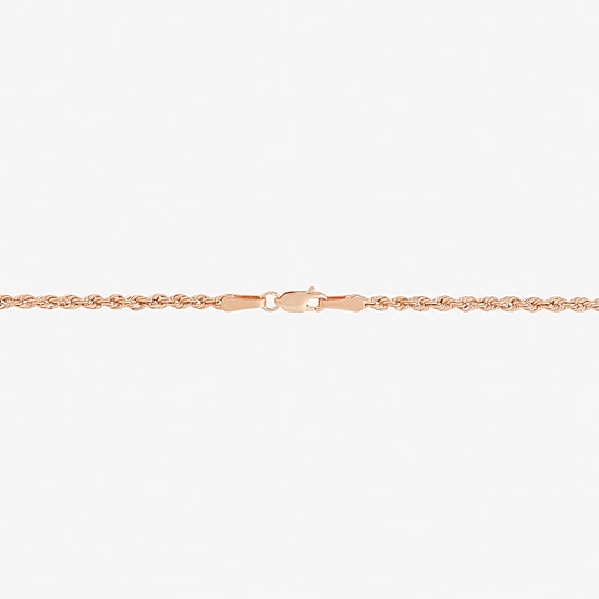 Womens 10K Gold 22 Inch Rope Chain Necklace