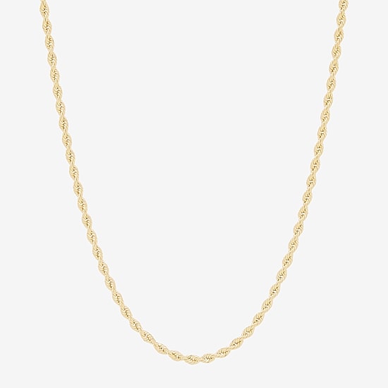 Womens 14K Gold 22 Inch Rope Chain Necklace