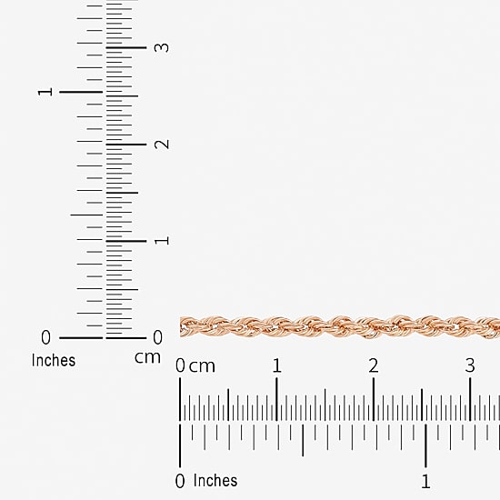 Womens 10K Gold 18 Inch Rope Chain Necklace