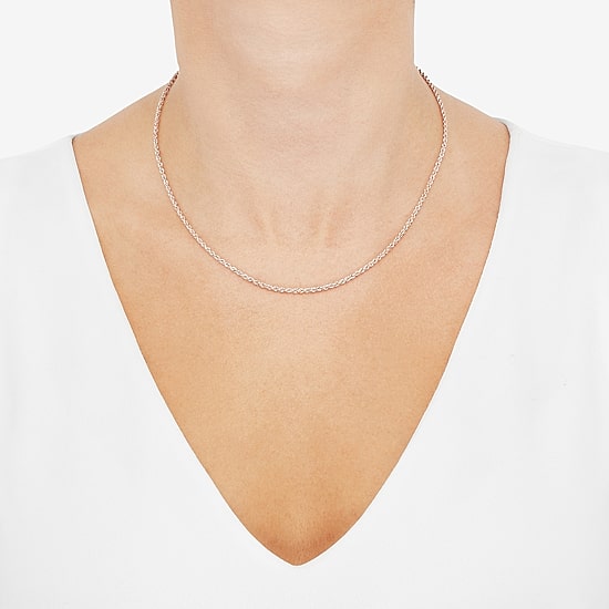 Womens 10K Gold 18 Inch Rope Chain Necklace