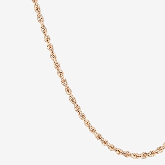 Womens 10K Gold 18 Inch Rope Chain Necklace