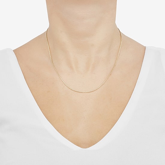 Womens 14K Gold 18 Inch Chain Necklace