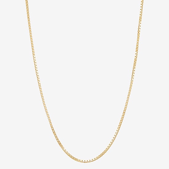 Womens 14K Gold 20 Inch Box Chain Necklace