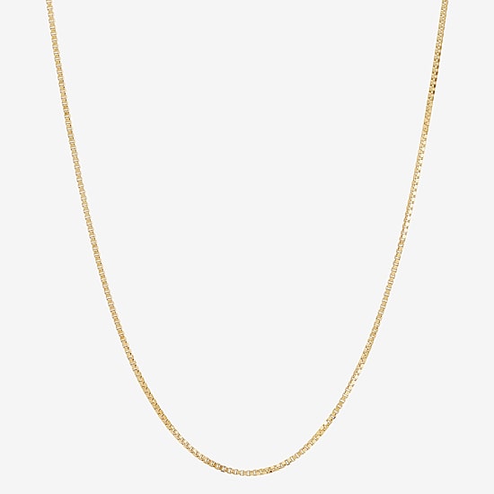 Womens 14K Gold 16 Inch Box Chain Necklace