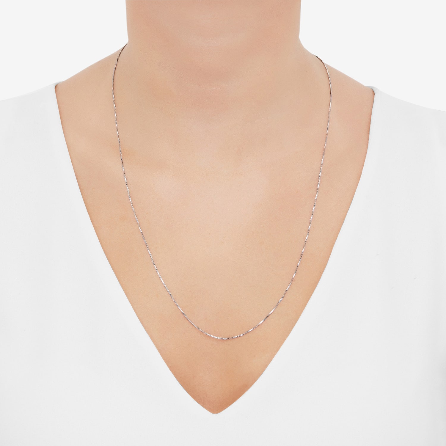 Womens 14K Gold Inch Box Chain Necklace