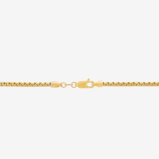 Womens 14K Gold 22 Inch Box Chain Necklace