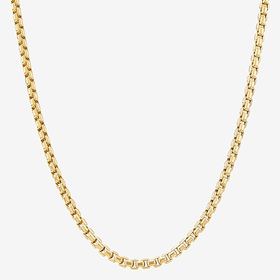 Womens 14K Gold 22 Inch Box Chain Necklace