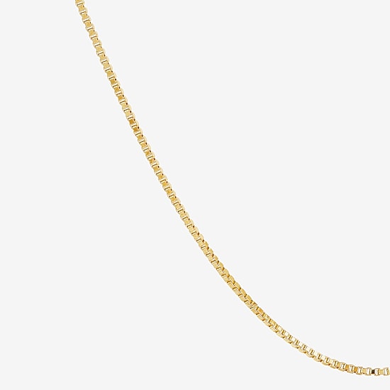 Womens 14K Gold 18 Inch Box Chain Necklace