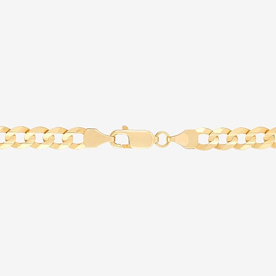 Mens 14K Gold 8 1/2 Inch Solid Curb Chain Bracelet