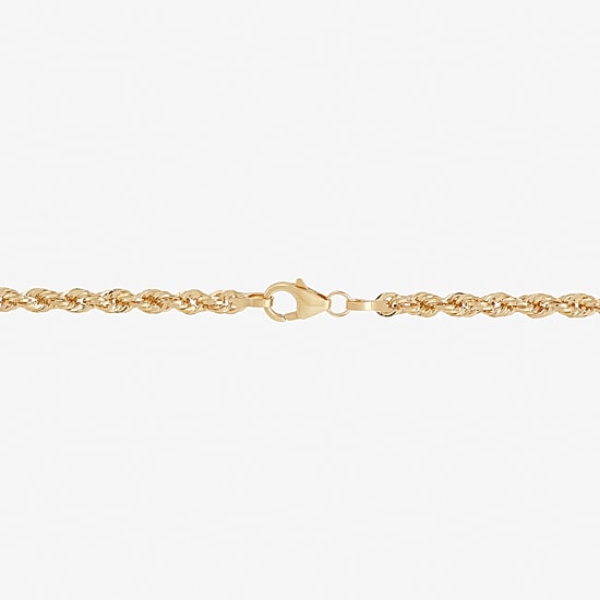 Womens 10K Gold 20 Inch Rope Chain Necklace