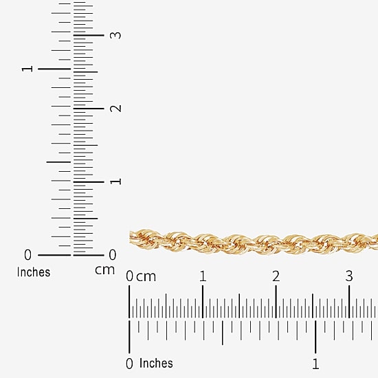 Womens 10K Gold 20 Inch Rope Chain Necklace