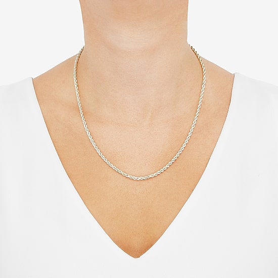 Womens 10K Gold 20 Inch Rope Chain Necklace