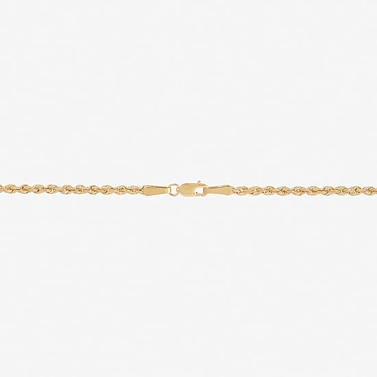 Womens 10K Gold 22 Inch Rope Chain Necklace