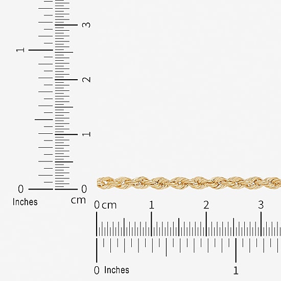 Womens 10K Gold 22 Inch Rope Chain Necklace