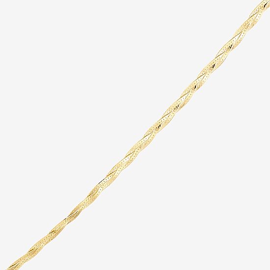 Womens 10K Gold 18 Inch Herringbone Chain Necklace