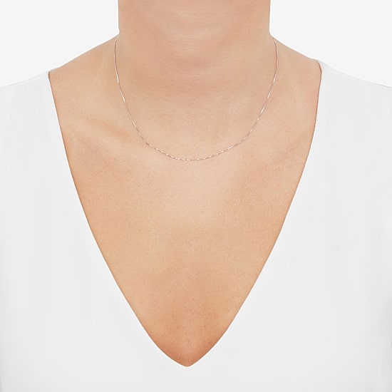 Womens 14K Gold 16 Inch Box Chain Necklace