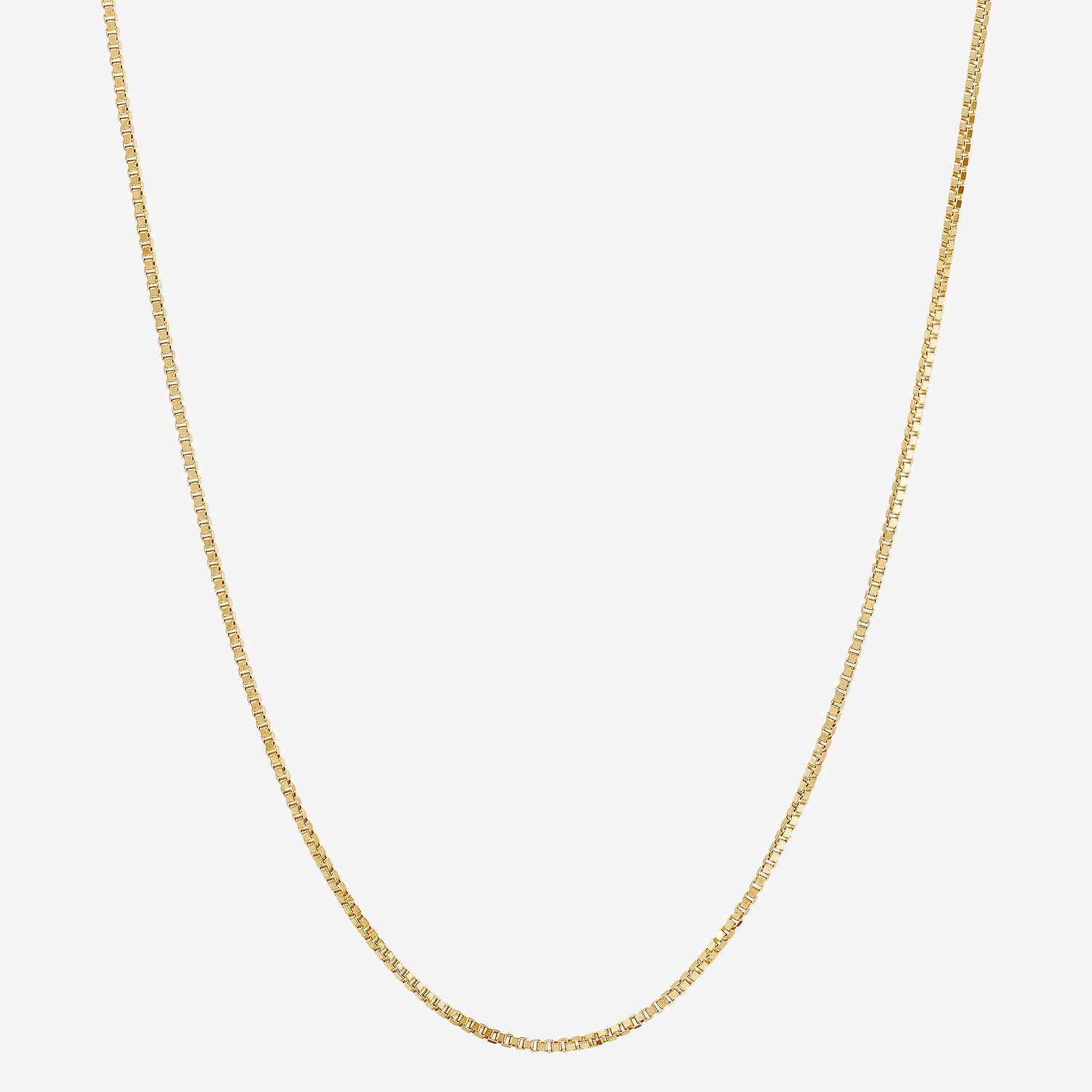 Womens 14K Gold 20 Inch Box Chain Necklace
