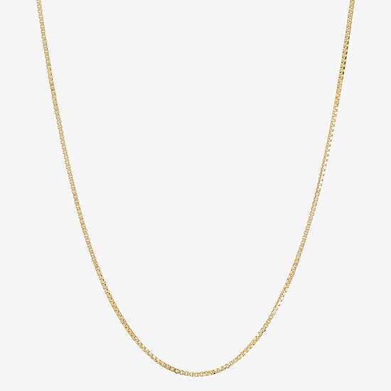 Womens 14K Gold 20 Inch Box Chain Necklace