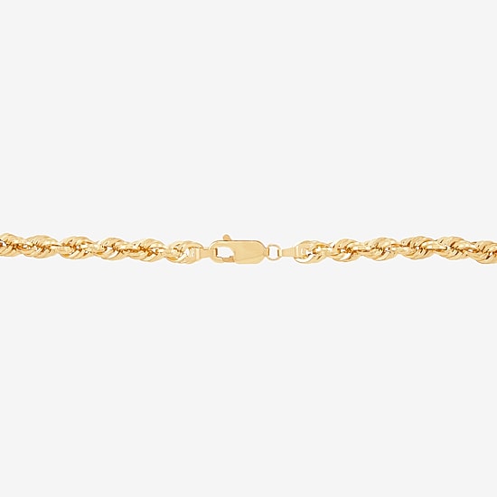 Unisex Adult 10K Gold 20 Inch Rope Chain Necklace