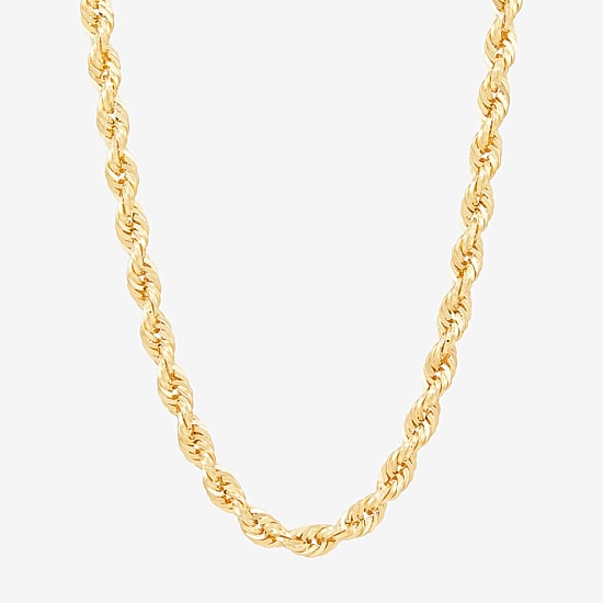 Unisex Adult 10K Gold 20 Inch Rope Chain Necklace