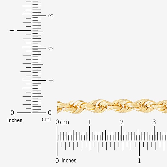Unisex Adult 10K Gold 20 Inch Rope Chain Necklace