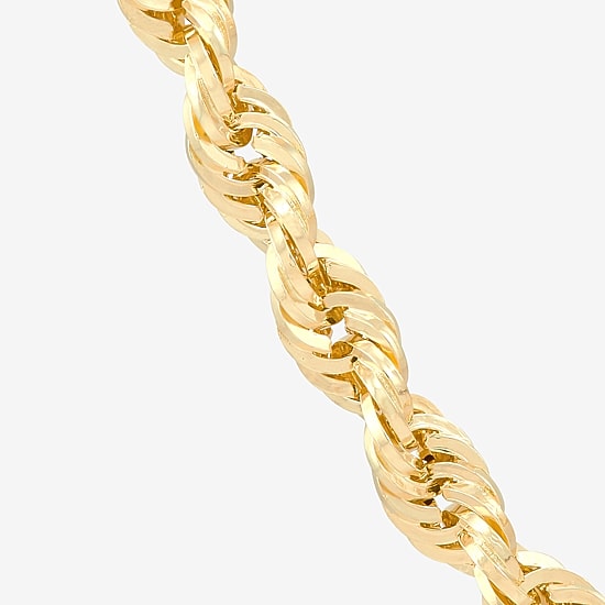 Unisex Adult 10K Gold 20 Inch Rope Chain Necklace