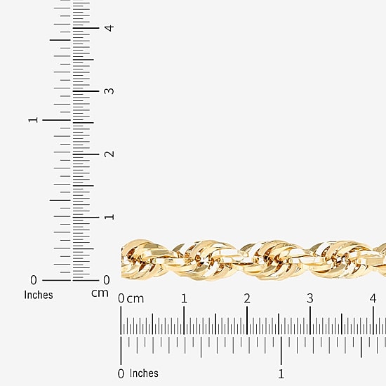 Mens 14K Gold 24 Inch Rope Chain Necklace