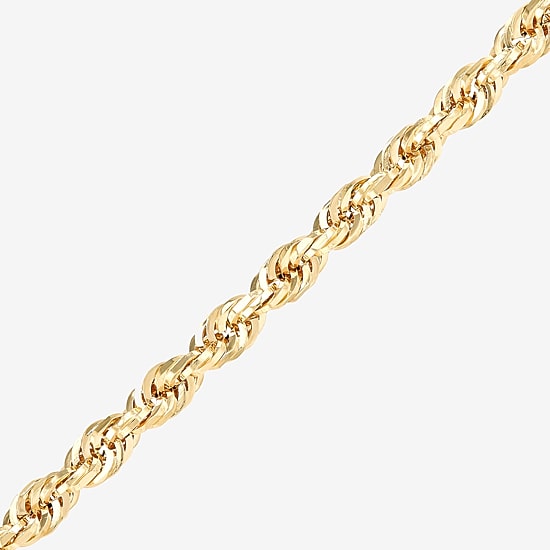 Mens 14K Gold 24 Inch Rope Chain Necklace