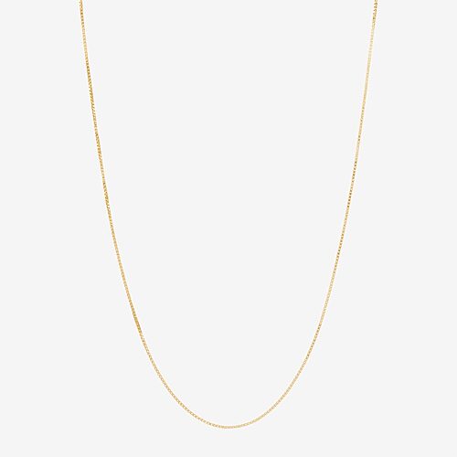 Womens 14K Gold 22 Inch Box Chain Necklace, One Size, Yellow