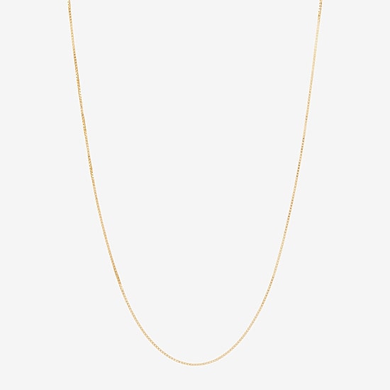 Womens 14K Gold 22 Inch Box Chain Necklace