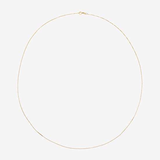 Womens 14K Gold 22 Inch Box Chain Necklace