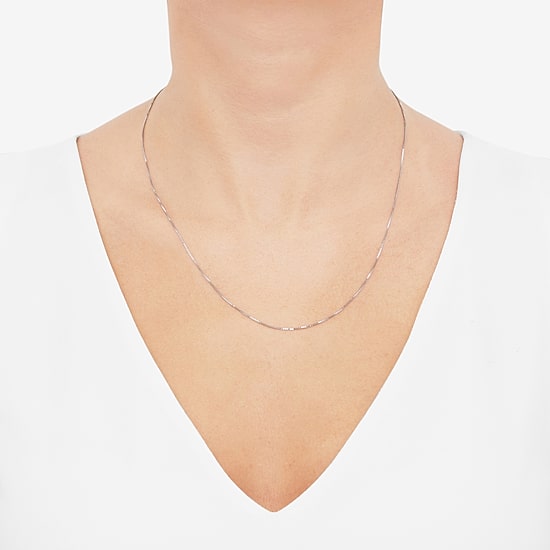 Womens 14K Gold 20 Inch Box Chain Necklace