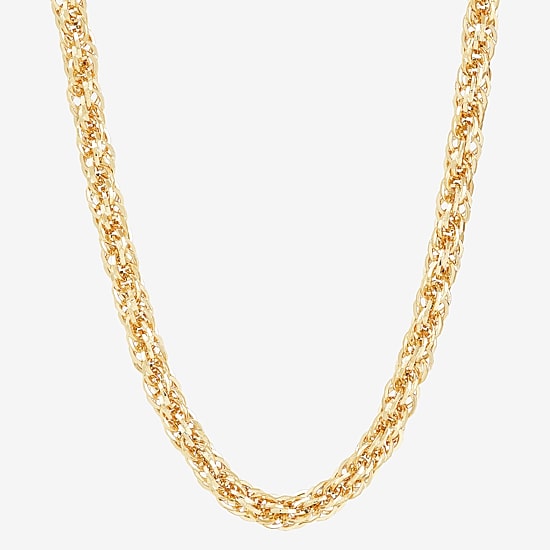 Mens 10K Gold 24 Inch Link Chain Necklace