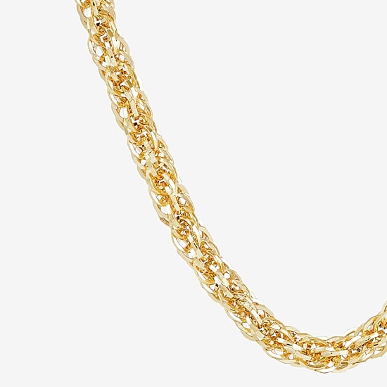 Mens 10K Gold 24 Inch Link Chain Necklace