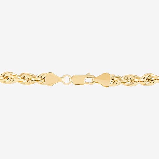 Mens 14K Gold 22 Inch Rope Chain Necklace