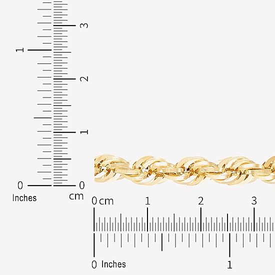 Mens 14K Gold 22 Inch Rope Chain Necklace