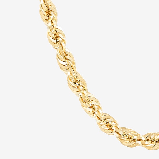 Mens 14K Gold 22 Inch Rope Chain Necklace