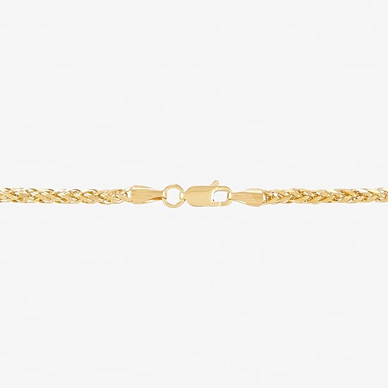 Womens 14K Gold 24 Inch Wheat Chain Necklace