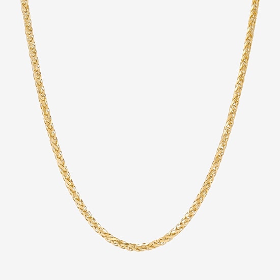 Womens 14K Gold 24 Inch Wheat Chain Necklace