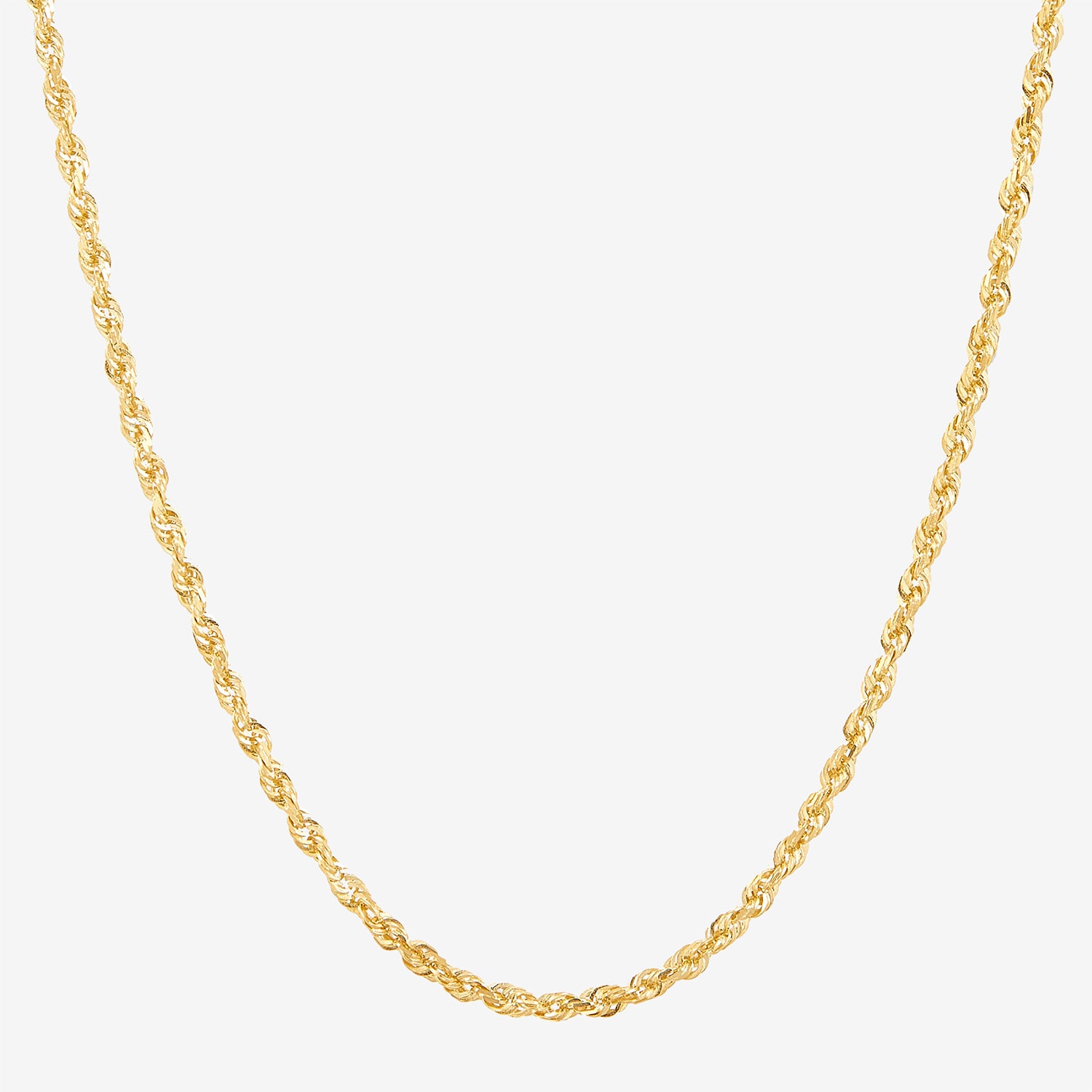 Womens 14K Gold 22 Inch Rope Chain Necklace