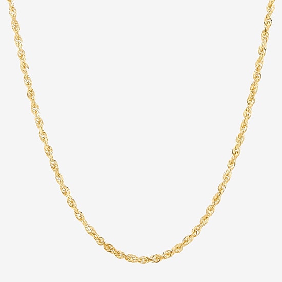 Womens 14K Gold 22 Inch Rope Chain Necklace