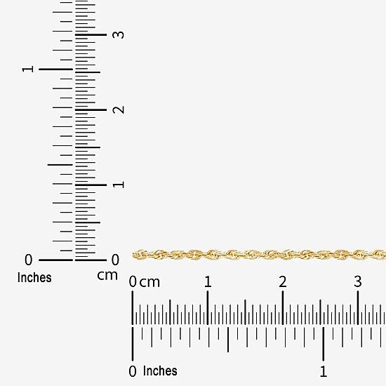 Womens 14K Gold 22 Inch Rope Chain Necklace