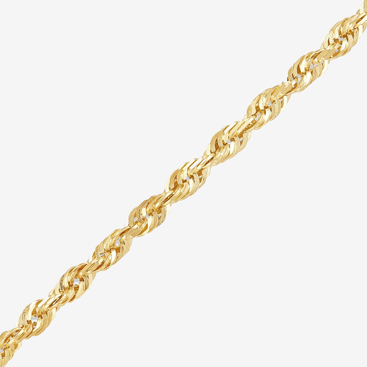 Womens 14K Gold 22 Inch Rope Chain Necklace