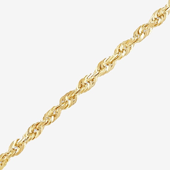 Womens 14K Gold 22 Inch Rope Chain Necklace