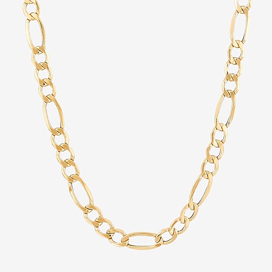 Mens 14K Gold 22 Inch Figaro Chain Necklace