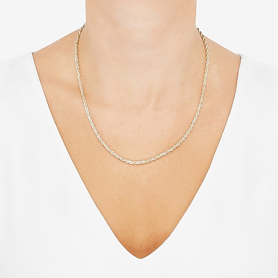 Unisex Adult 14K Gold 20 Inch Rope Chain Necklace