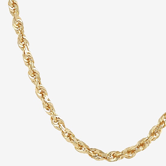 Unisex Adult 14K Gold 20 Inch Rope Chain Necklace