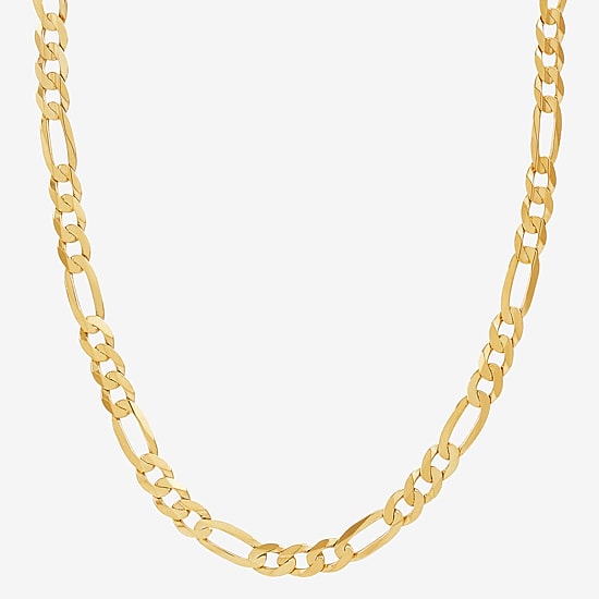 Mens 10K Gold 22 Inch Figaro Chain Necklace